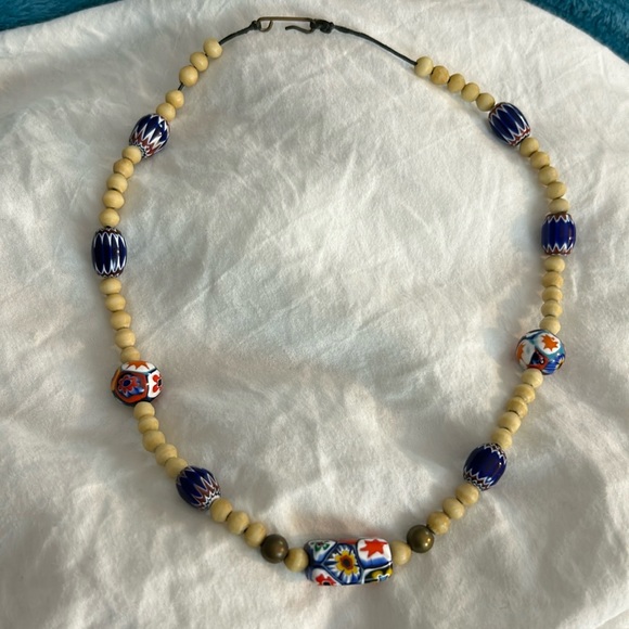 Vintage Antler-Bone Venetian Murano Glass Trade Bead African Necklace - Picture 5 of 15